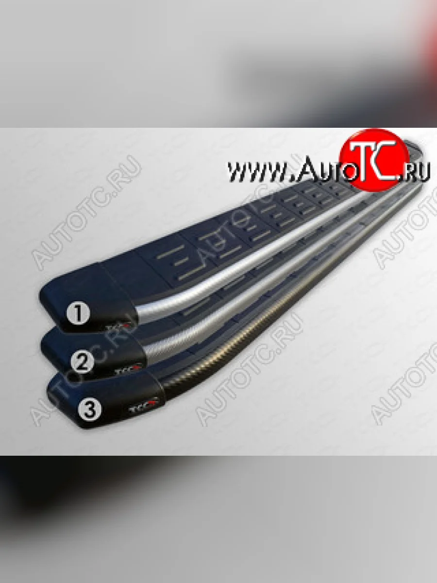 Пороги алюминиевые с пластиковой накладкой ТСС Тюнинг Hyundai Santa Fe DM рестайлинг (2015-2019) (карбон серые)  в Керчи Республика Крым