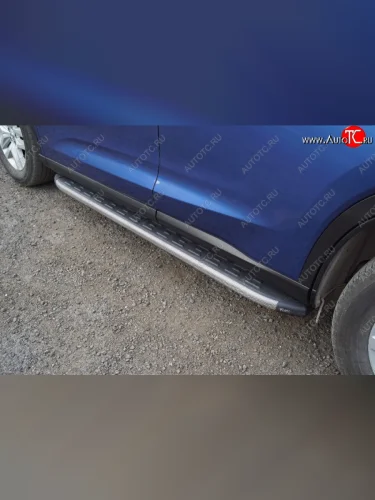 Пороги алюминиевые с пластиковой накладкой ТСС Тюнинг (карбон серые) GAC GS5 (2018-2025)