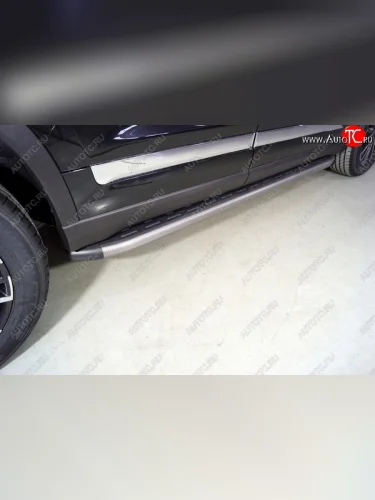 Пороги алюминиевые с пластиковой накладкой ТСС Тюнинг (карбон серые) Chery Tiggo 8 PRO (2021-2025)