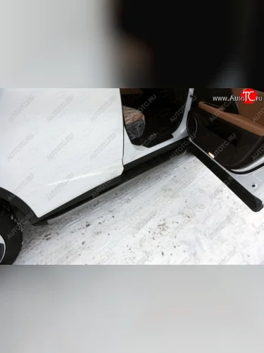  Пороги алюминиевые с пластиковой накладкой кроме F-Sport, ТСС Тюнинг (карбон серые) Lexus RX 200T AL20 дорестайлинг (2015-2017)