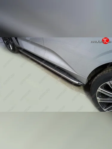 Пороги алюминиевые с пластиковой накладкой ТСС Тюнинг (карбон серые) Changan UNI-K (2020-2025)