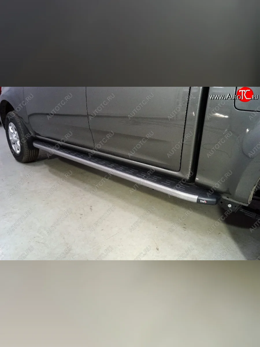 Пороги алюминиевые с пластиковой накладкой ТСС Тюнинг Great Wall Wingle 7 пикап (2018-2023) (карбон серые)  в Керчи Республика Крым