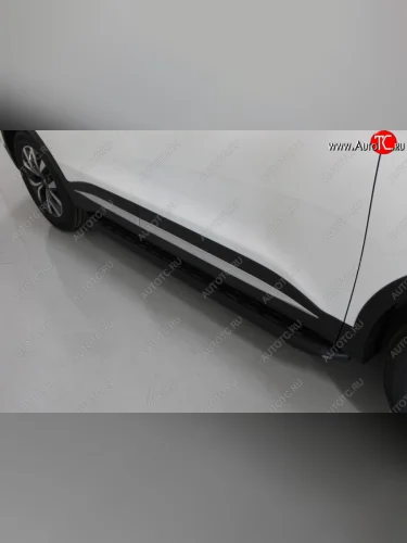 Пороги алюминиевые с пластиковой накладкой ТСС Тюнинг (карбон черные) Chery Tiggo 7 PRO (2019-2025)