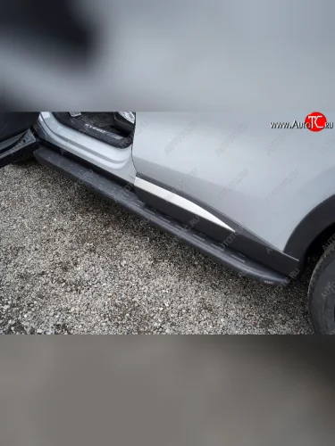 Пороги алюминиевые с пластиковой накладкой ТСС Тюнинг (карбон черные) EXEED RX (2022-2025)