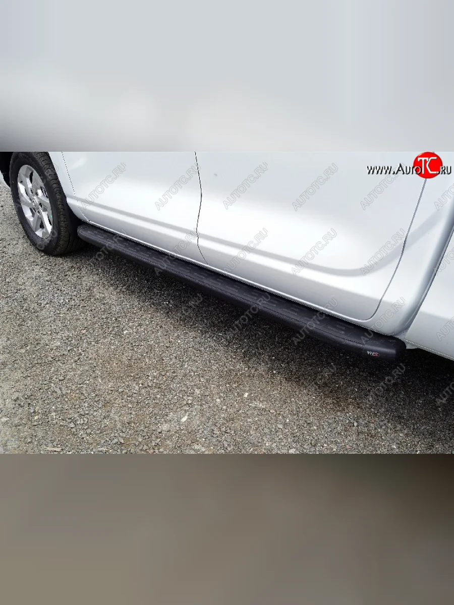 Пороги алюминиевые с пластиковой накладкой ТСС Тюнинг Changan Hunter Plus пикап (2022-2025) (карбон черные)  в Керчи Республика Крым