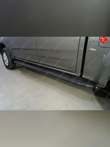 Пороги алюминиевые с пластиковой накладкой ТСС Тюнинг (карбон черные) Great Wall Wingle 7 пикап (2018-2023)