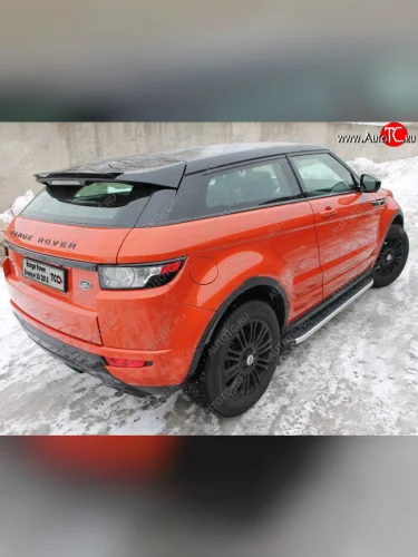 Пороги алюминиевые с пластиковой накладкой ТСС Тюнинг (серые) Land Rover Range Rover Evoque 1 L538 рестайлинг 5 дв. (2015-2018)