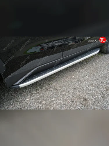 Пороги алюминиевые с пластиковой накладкой ТСС Тюнинг (серые) Jetour Dashing (2022-2025)