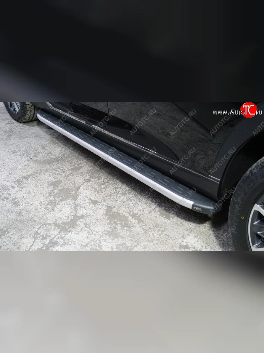 Пороги алюминиевые с пластиковой накладкой ТСС Тюнинг GAC GS8 (2016-2023) (серые)  в Перми Пермском крае