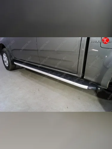 Пороги алюминиевые с пластиковой накладкой ТСС Тюнинг (серые) Great Wall Wingle 7 пикап (2018-2023)