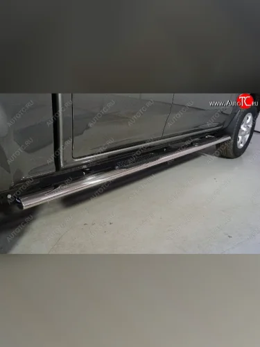 Пороги овальные с накладкой 120x60 мм ТСС Тюнинг (серые) Great Wall Wingle 7 пикап (2018-2023)