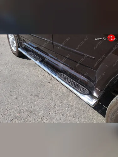 Пороги овальные с накладкой 120х60 мм (серые) Haval H5 рестайлинг (2020-2023)