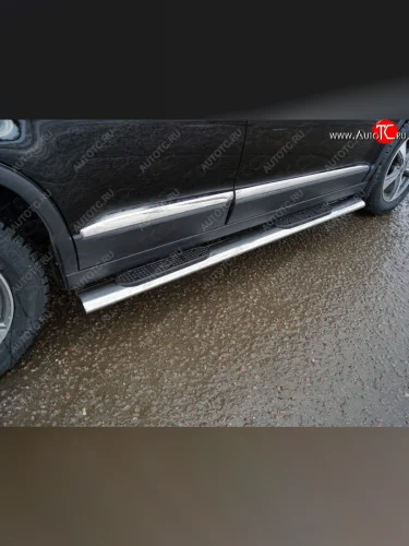 Пороги овальные с накладкой 120х60 мм (серые) Haval H6 Coupe рестайлинг (2017-2019)