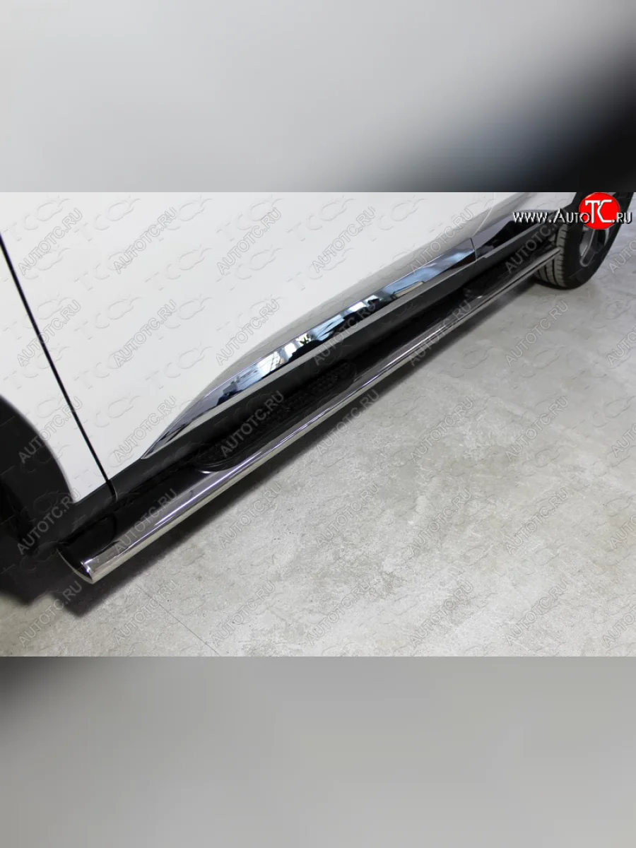 Пороги овальные с накладкой 120х60 мм Haval F7 рестайлинг (2022-2024) (серые)  в Керчи Республика Крым