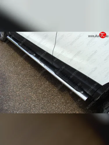 Пороги овальные с накладкой 120х60 мм, ТСС Тюнинг (серые) Nissan Qashqai 2 J11 дорестайлинг (2013-2019)