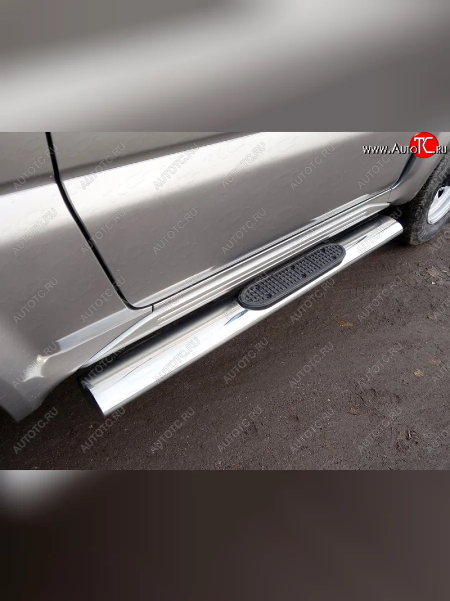 Пороги овальные с накладкой 120х60 мм ТСС Тюнинг Suzuki Jimny JB23/JB43 2-ой рестайлинг (2012-2018) (серые)  в Керчи Республика Крым