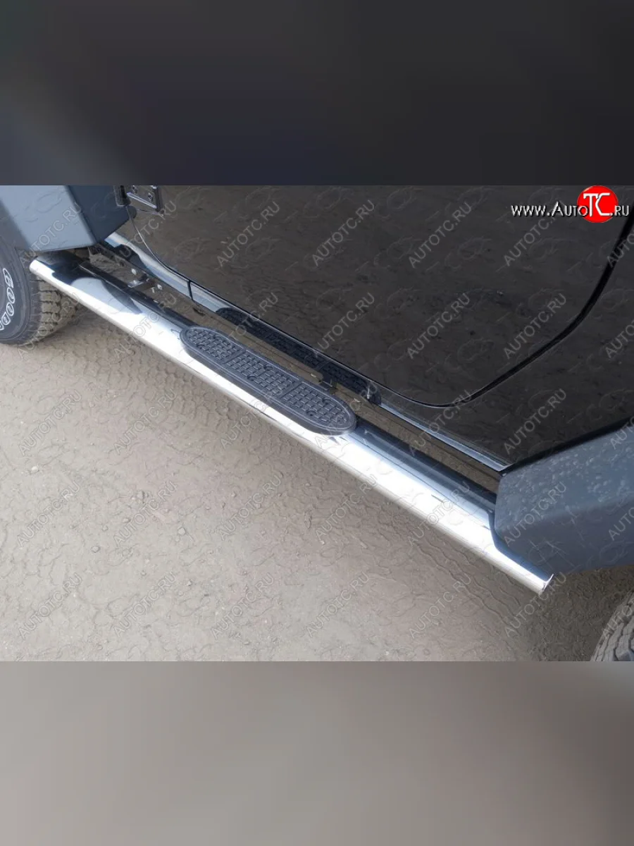 Пороги овальные с накладкой 120х60 мм ТСС Тюнинг Jeep Wrangler JK 3 дв. дорестайлинг (2006-2010) (серые)  в Перми Пермском крае