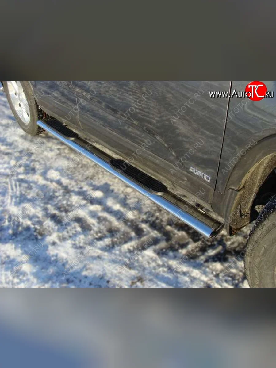 Пороги овальные с накладкой 120х60 мм ТСС Тюнинг KIA Sorento UM/Prime рестайлинг (2018-2020) (серые)  в Перми Пермском крае