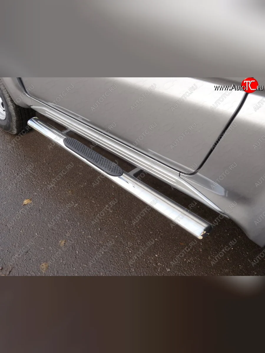 Пороги овальные с накладкой 75х42 мм ТСС Тюнинг Suzuki Jimny JB23/JB43 2-ой рестайлинг (2012-2018) (серые)  с доставкой в г. Керчь