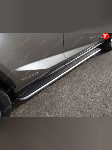 Пороги с площадкой 42,4 мм ТСС Тюнинг Lexus NX200 Z10 дорестайлинг (2014-2017)