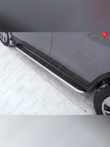 Пороги с площадкой 42,4 мм ТСС Тюнинг Nissan X-trail 3 T32 дорестайлинг (2013-2018)