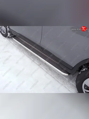 Пороги с площадкой 42,4 мм ТСС Тюнинг Nissan X-trail 3 T32 рестайлинг (2017-2022)