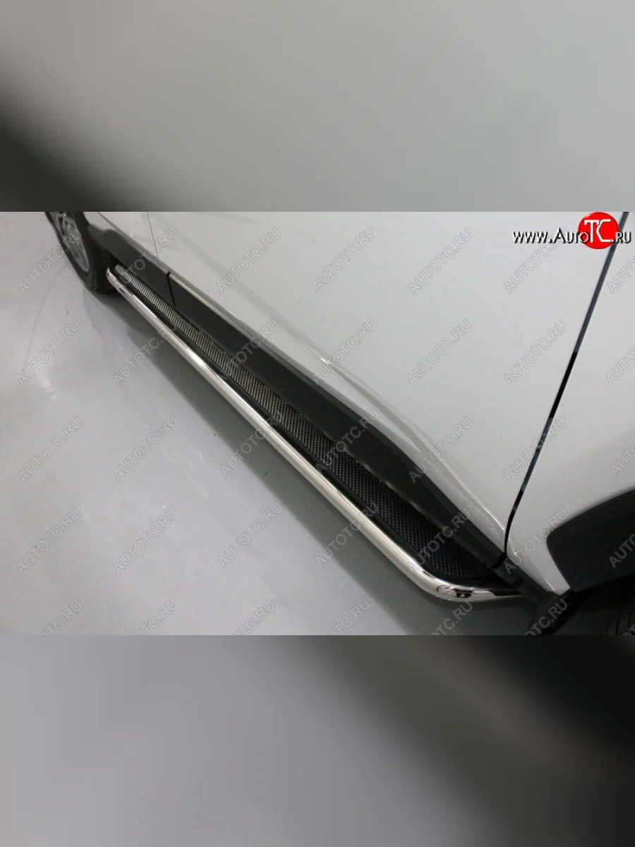 Пороги с площадкой 42,4 мм ТСС Тюнинг Toyota RAV4 XA50 5 дв. дорестайлинг (2018-2025) (нержавейка)  в Самаре Самарской области