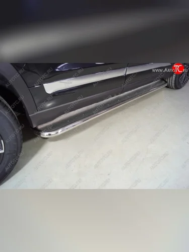 Пороги с площадкой 42,4 мм ТСС Тюнинг Chery Tiggo 8 PRO (2021-2025)