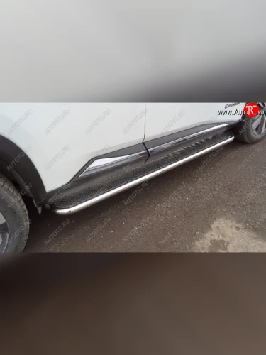 Пороги с площадкой 42,4 мм ТСС Тюнинг Nissan X-trail 4 T33 дорестайлинг (2021-2025)