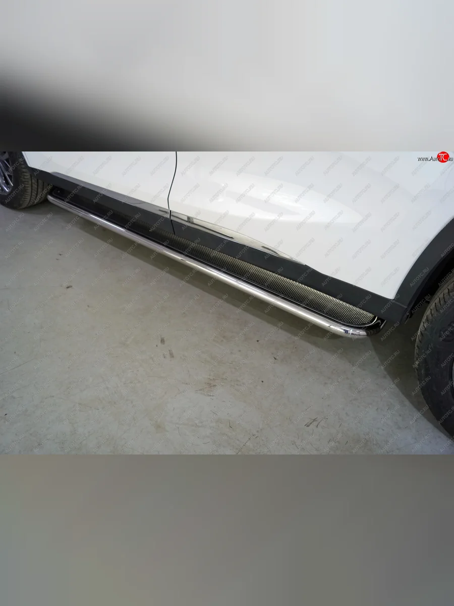 Пороги с площадкой 42,4 мм ТСС Тюнинг EXEED TXL 1-ый рестайлинг (2021-2025) (нержавейка)  в Перми Пермском крае