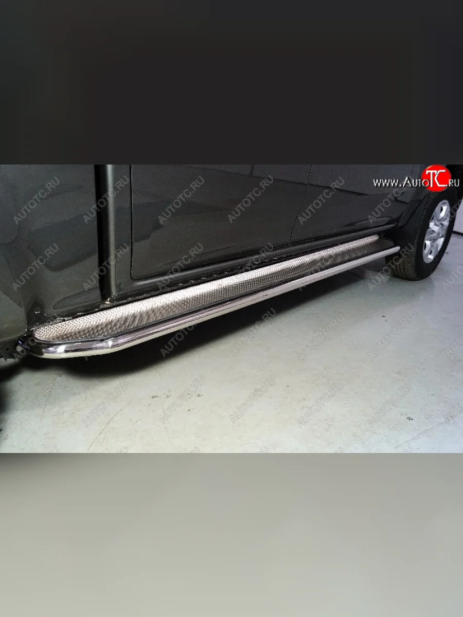 Пороги с площадкой 42,4 мм ТСС Тюнинг Great Wall Wingle 7 пикап (2018-2023) (нержавейка)  в Перми Пермском крае