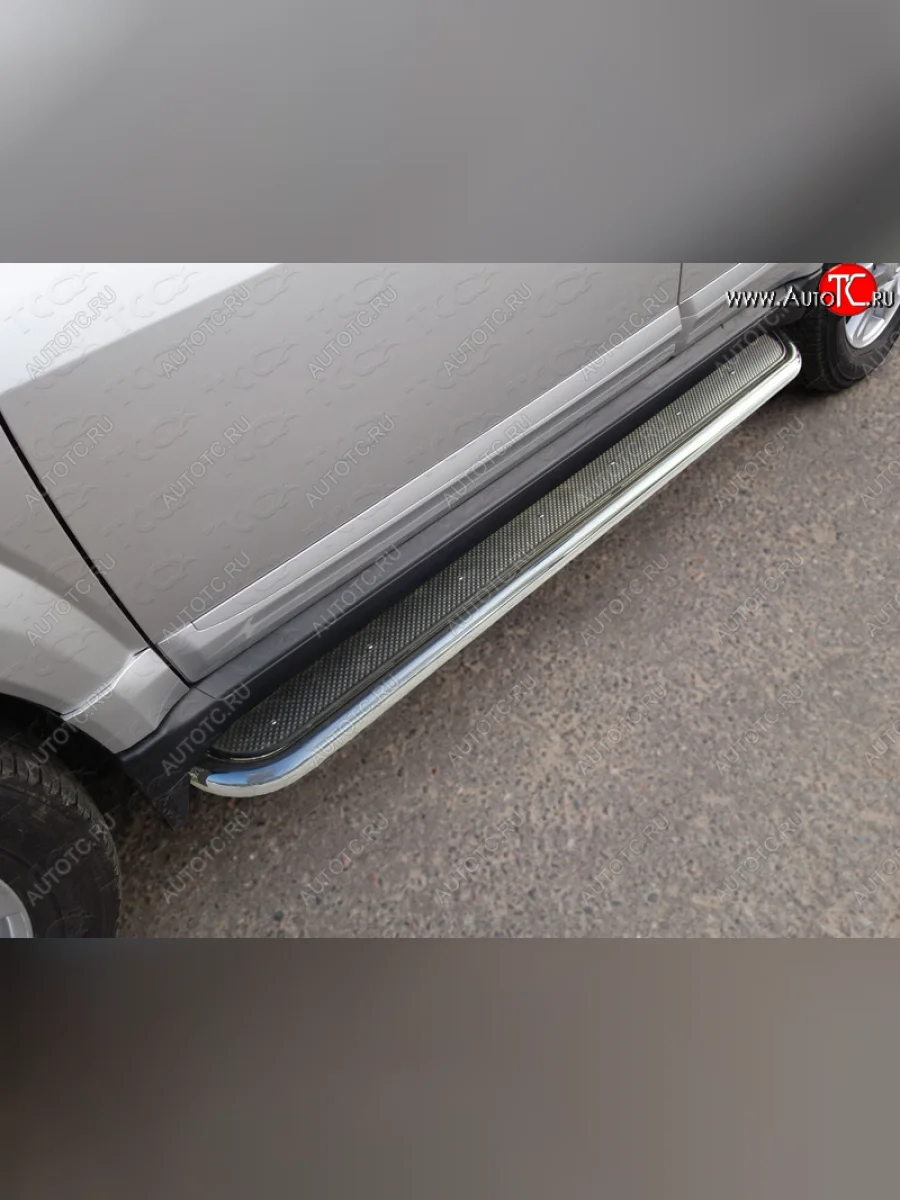 Пороги с площадкой 42,4 мм ТСС Тюнинг Great Wall Hover H3  рестайлинг (2014-2016) (нержавейка)  в Самаре Самарской области