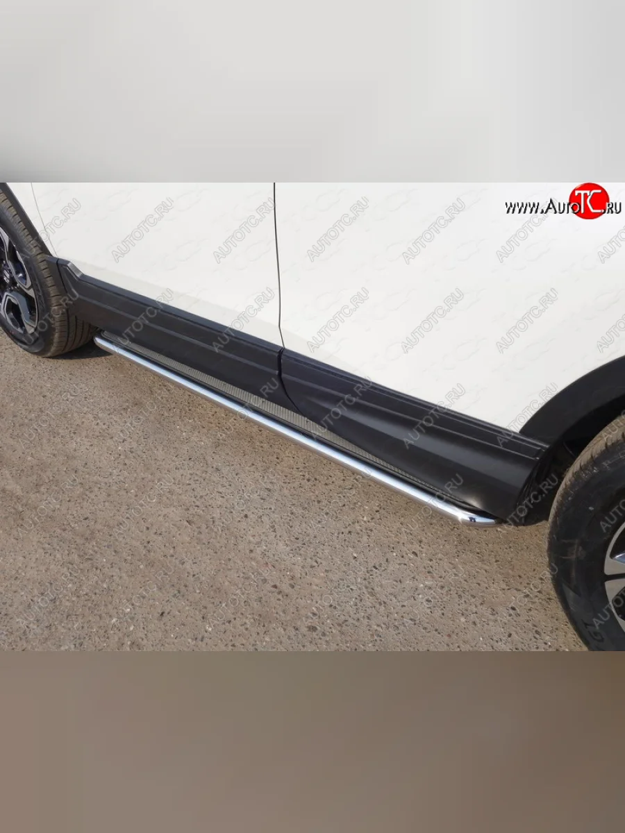 Пороги с площадкой 42,4 мм ТСС Тюнинг Honda CR-V RW,RT дорестайлинг (2016-2020) (нержавейка)  в Самаре Самарской области