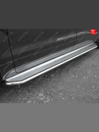 Пороги с площадкой 42,4 мм ТСС Тюнинг Hyundai Starex/Grand Starex/H1 TQ 2-ой рестайлинг (2017-2022)