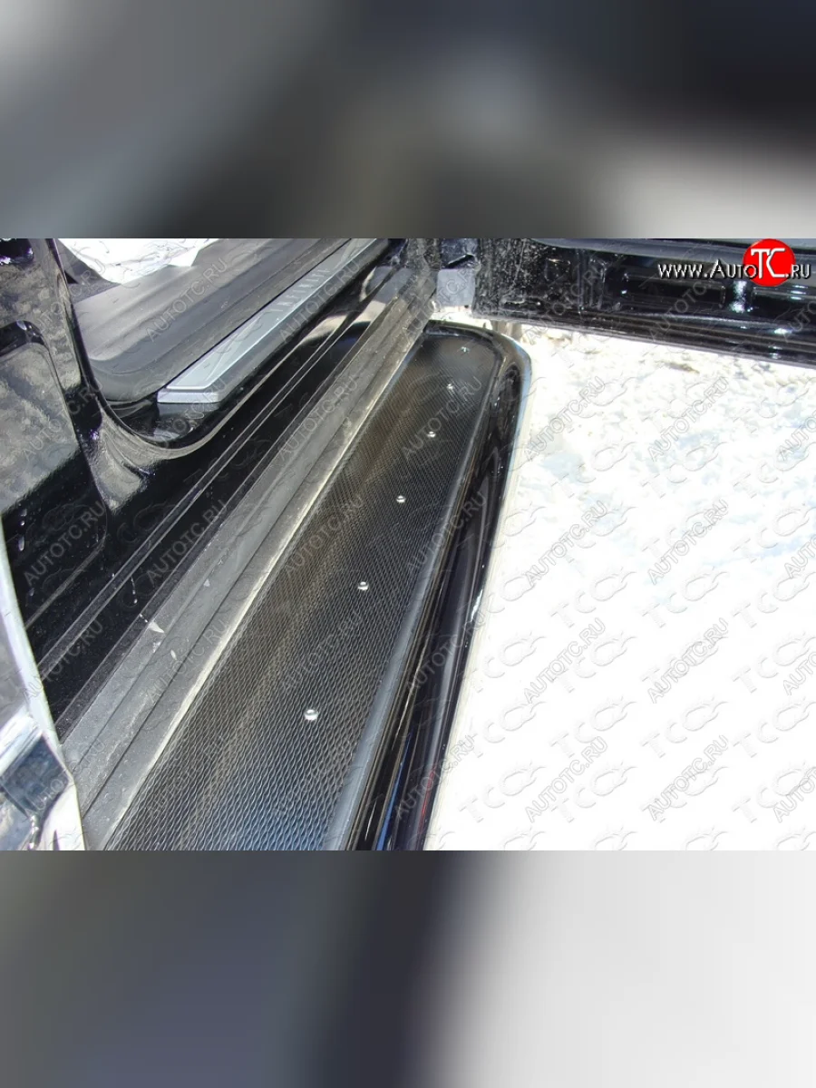 Пороги с площадкой 42,4 мм ТСС Тюнинг Hyundai Santa Fe DM дорестайлинг (2012-2016) (нержавейка)  в Перми Пермском крае