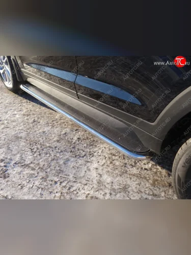 Пороги с площадкой 42,4 мм ТСС Тюнинг Hyundai Tucson TL дорестайлинг (2015-2018)
