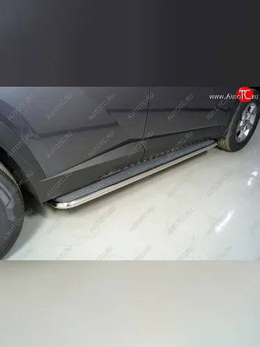 Пороги с площадкой 42,4 мм ТСС Тюнинг Hyundai Tucson NX4 (2020-2022)