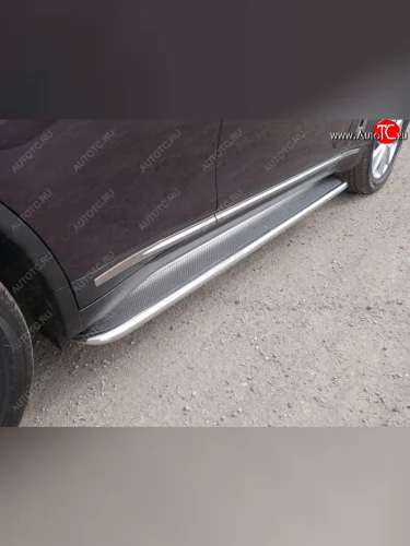 Пороги с площадкой 42,4 мм ТСС Тюнинг INFINITI QX70 S51 (2013-2020)