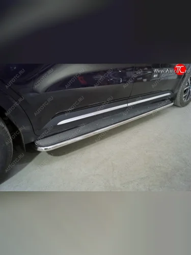 Пороги с площадкой 42,4 мм ТСС Тюнинг KIA Carnival KA4 минивэн дорестайлинг (2020-2023)