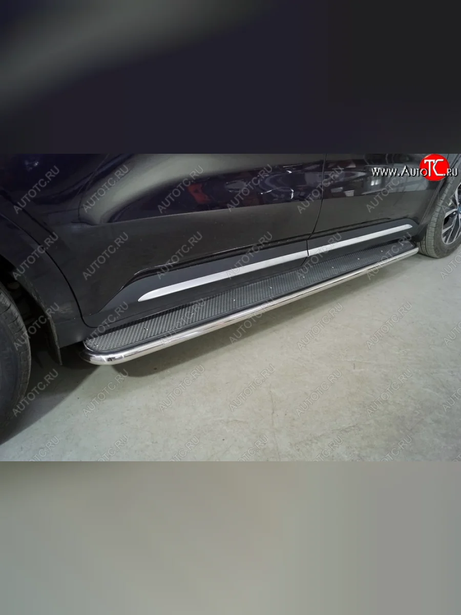 Пороги с площадкой 42,4 мм ТСС Тюнинг KIA Carnival KA4 минивэн дорестайлинг (2020-2023) (нержавейка)  с доставкой в г. Керчь