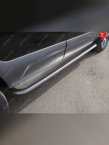 Пороги с площадкой 42,4 мм ТСС Тюнинг KIA Mohave HM рестайлинг (2017-2020)