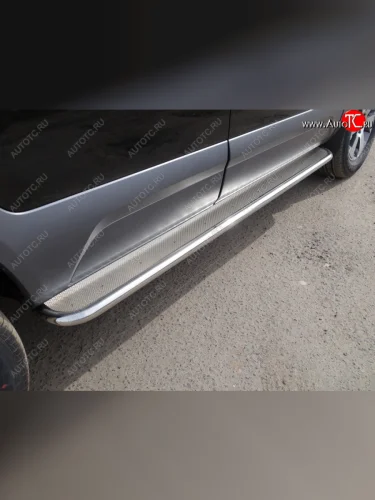 Пороги с площадкой 42,4 мм ТСС Тюнинг KIA Mohave HM2 (2019-2022)