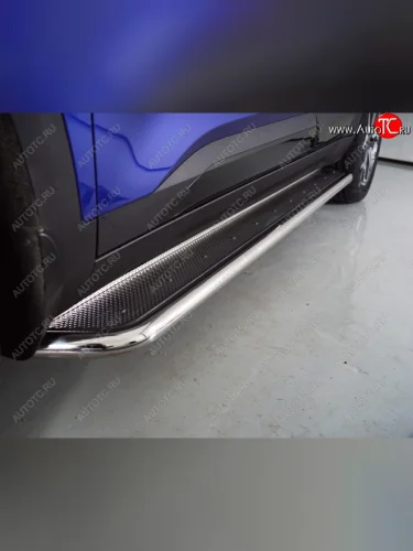 Пороги с площадкой 42,4 мм ТСС Тюнинг KIA Seltos SP2 дорестайлинг (2019-2022)