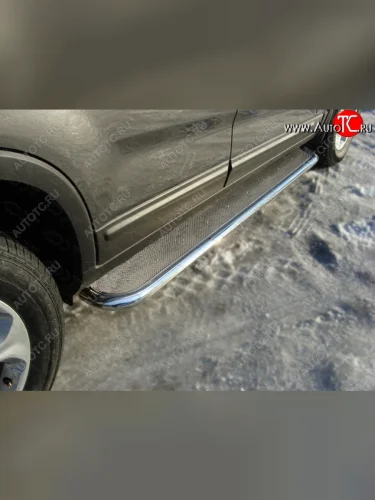 Пороги с площадкой 42,4 мм ТСС Тюнинг KIA Sorento UM/Prime дорестайлинг (2014-2018)