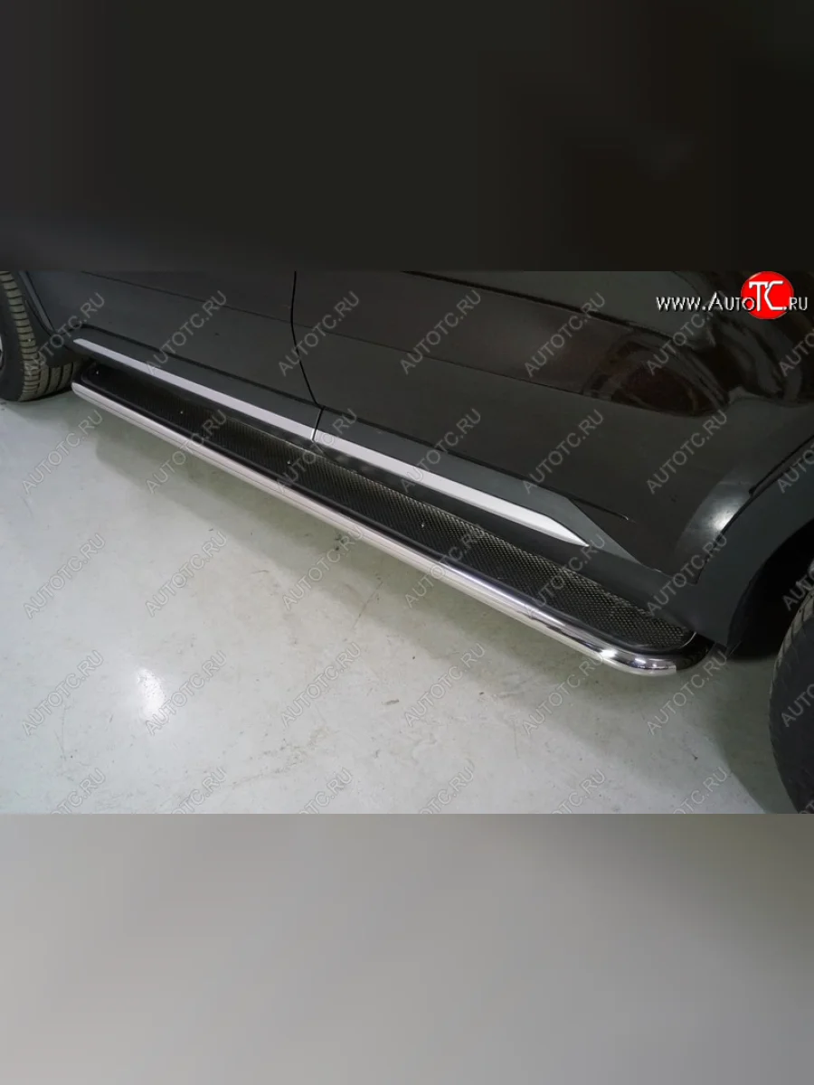 Пороги с площадкой 42,4 мм ТСС Тюнинг KIA Sorento MQ4 (2020-2022) (нержавейка)  в Керчи Республика Крым