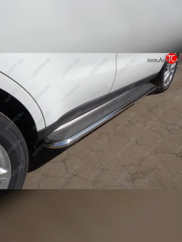 Пороги с площадкой 42,4 мм ТСС Тюнинг KIA Soul PS рестайлинг (2017-2019)