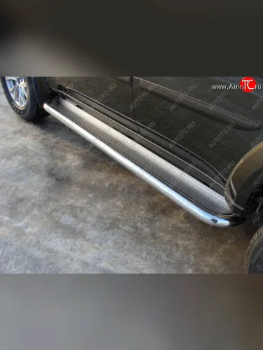 Пороги с площадкой 60,3 мм ТСС Тюнинг Mitsubishi Pajero Sport PB рестайлинг (2013-2017)
