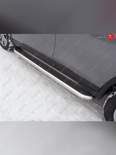 Пороги с площадкой 60,3 мм ТСС Тюнинг Nissan X-trail 3 T32 дорестайлинг (2013-2018)