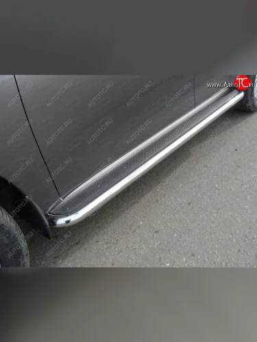 Пороги с площадкой 60,3 мм ТСС Тюнинг Nissan Patrol 6 Y62 рестайлинг (2014-2017)