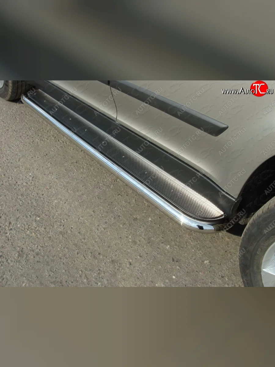 Пороги с площадкой 60,3 мм ТСС Тюнинг Skoda Yeti (2013-2018) (нержавейка)  в Самаре Самарской области